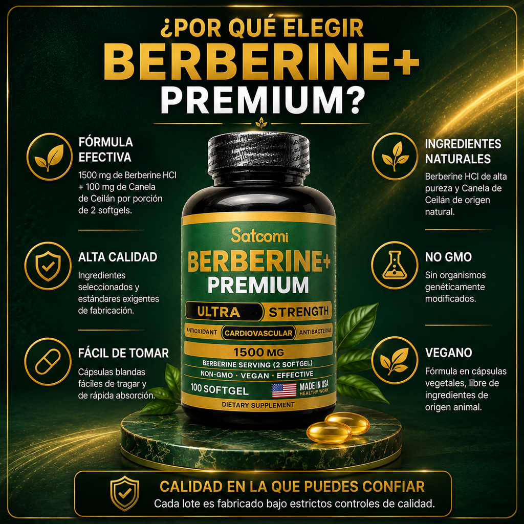 Berberine+ Premium 1500 mg + Canela de Ceilán | 100 Softgels